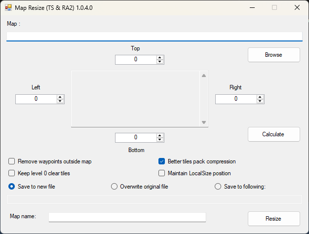 Map Resize Tool